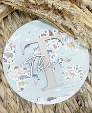 Animal World Map Printed Plaque